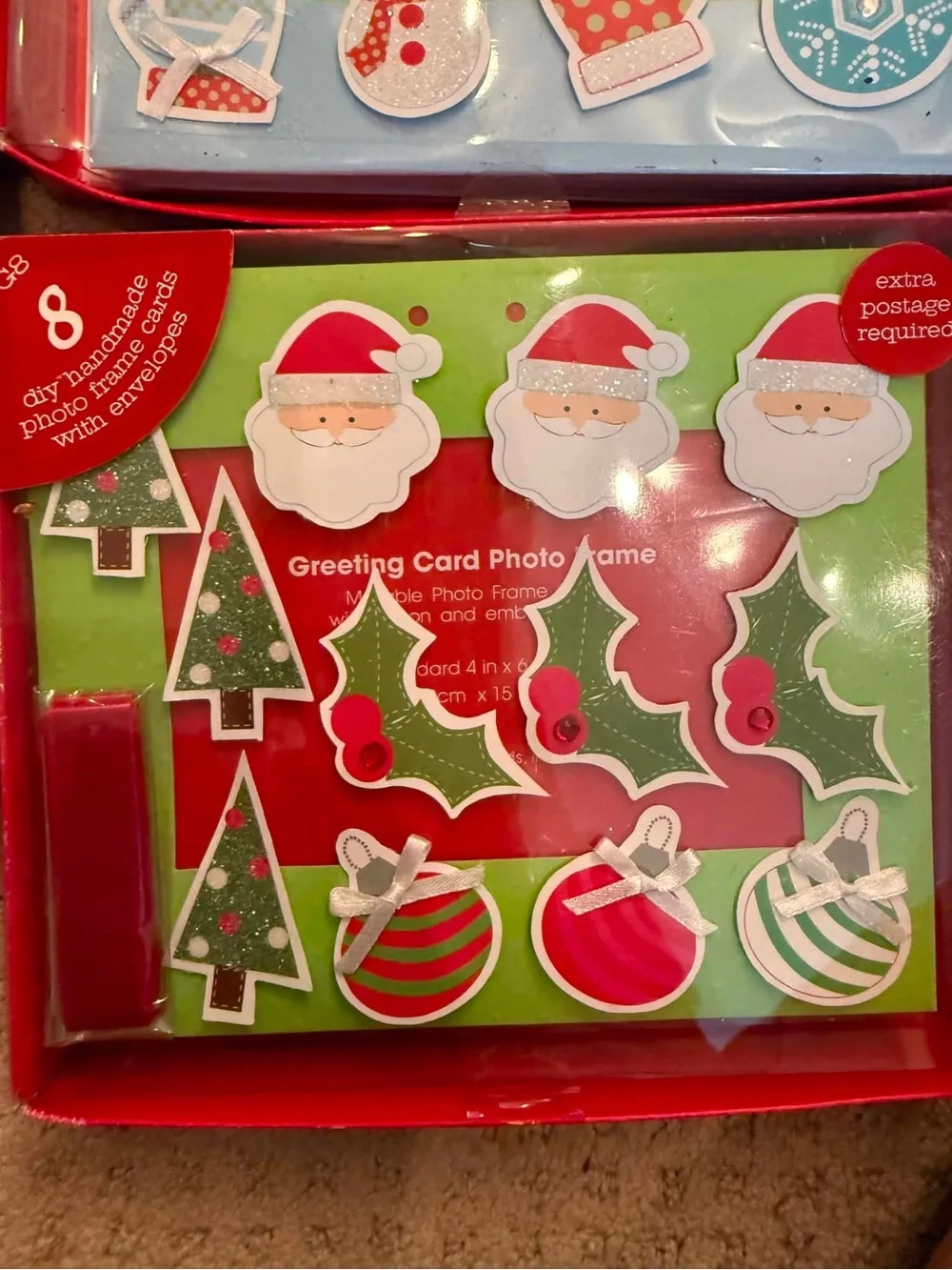 American Greetings Holiday Greeting Card Photo Frame Kit - Green & Blue